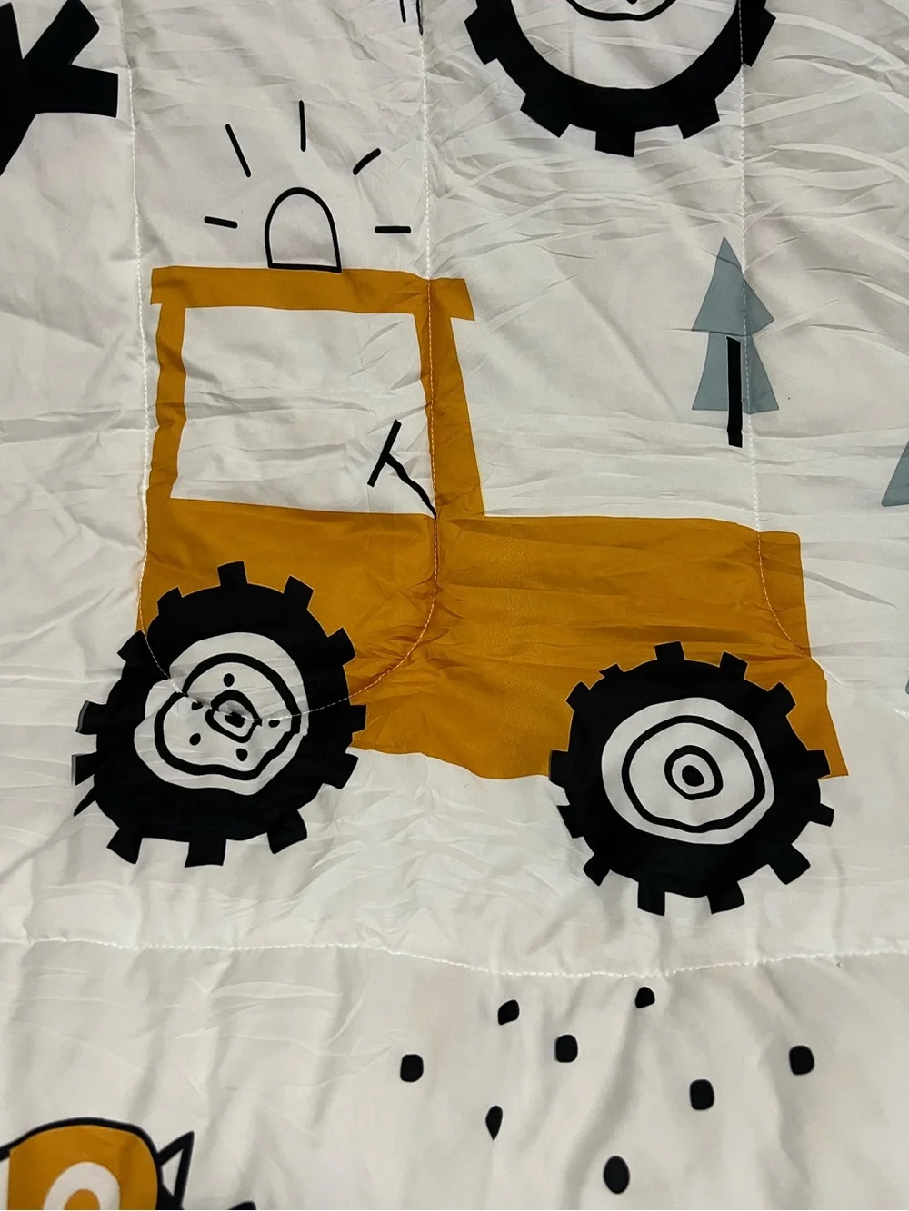 Kids Construction Comforter Set - Gray & Yellow